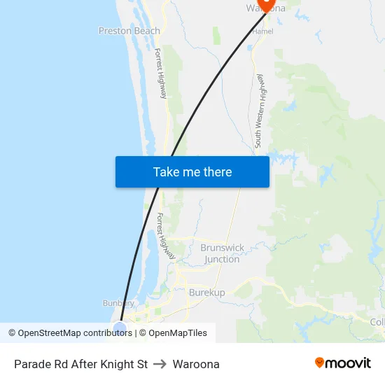 Parade Rd After Knight St to Waroona map