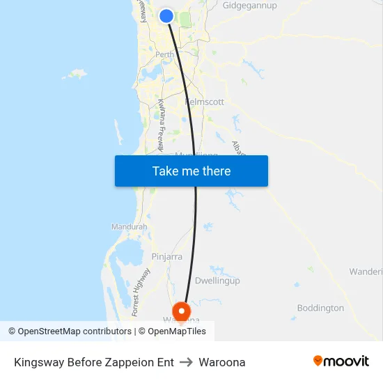 Kingsway  Before Zappeion Ent to Waroona map