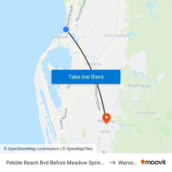 Pebble Beach Bvd Before Meadow Springs Dr to Waroona map