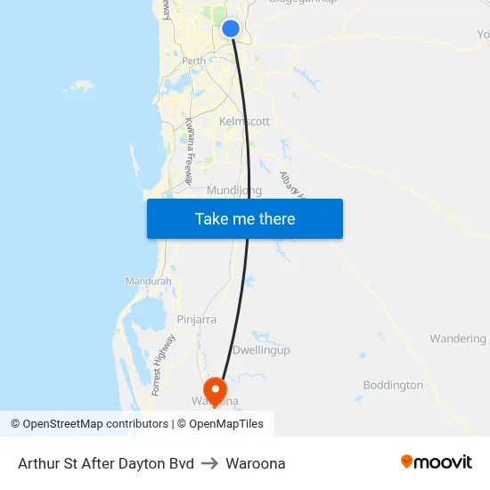Arthur St After Dayton Bvd to Waroona map
