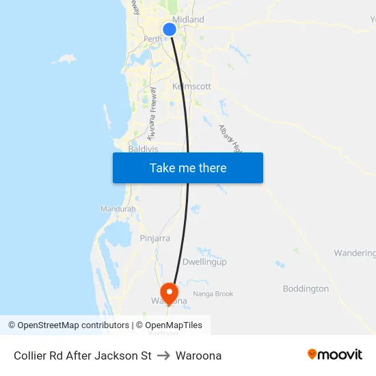 Collier Rd After Jackson St to Waroona map