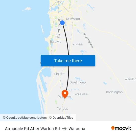 Armadale Rd After Warton Rd to Waroona map