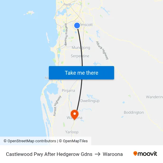 Castlewood Pwy After Hedgerow Gdns to Waroona map