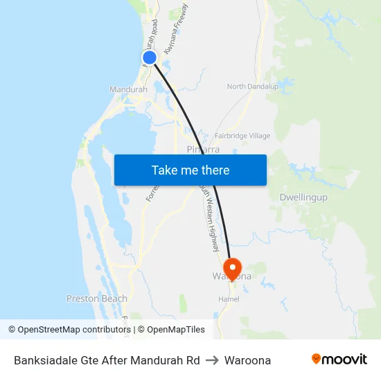Banksiadale Gte After Mandurah Rd to Waroona map