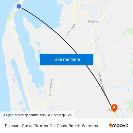 Pleasant Grove Cir After Old Coast Rd to Waroona map