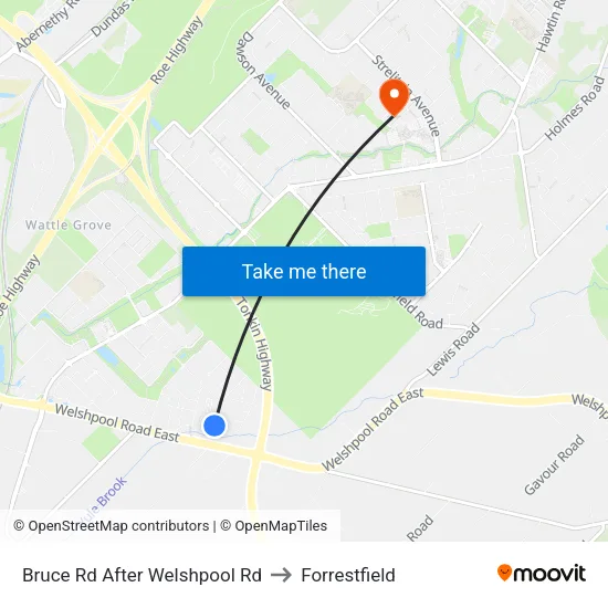 Bruce Rd After Welshpool Rd to Forrestfield map
