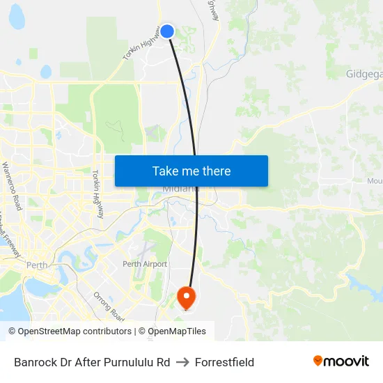 Banrock Dr After Purnululu Rd to Forrestfield map