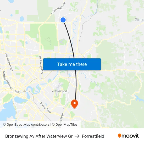 Bronzewing Av After Waterview Gr to Forrestfield map