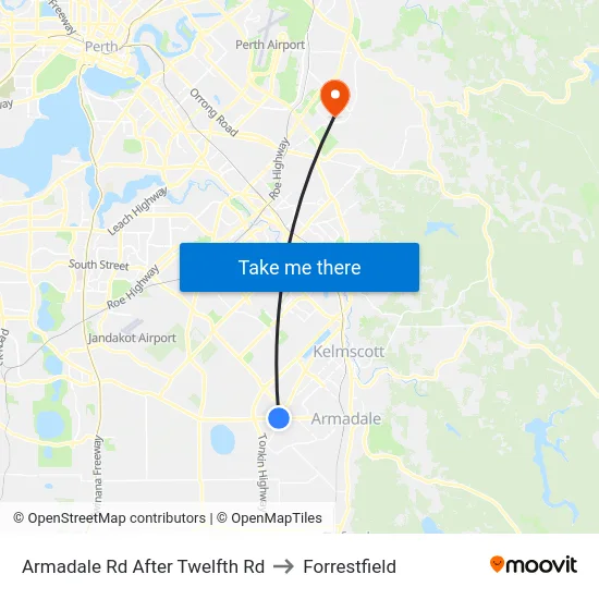 Armadale Rd After Twelfth Rd to Forrestfield map