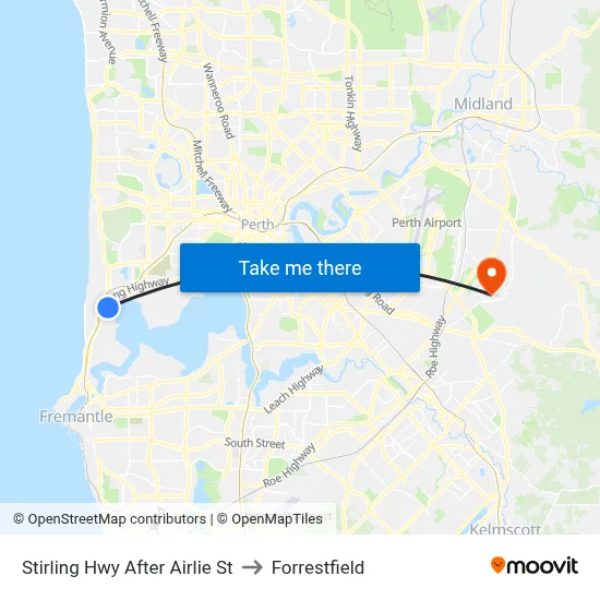 Stirling Hwy After Airlie St to Forrestfield map