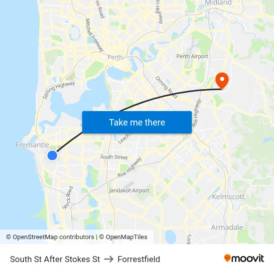 South St After Stokes St to Forrestfield map