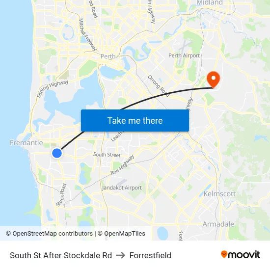 South St After Stockdale Rd to Forrestfield map