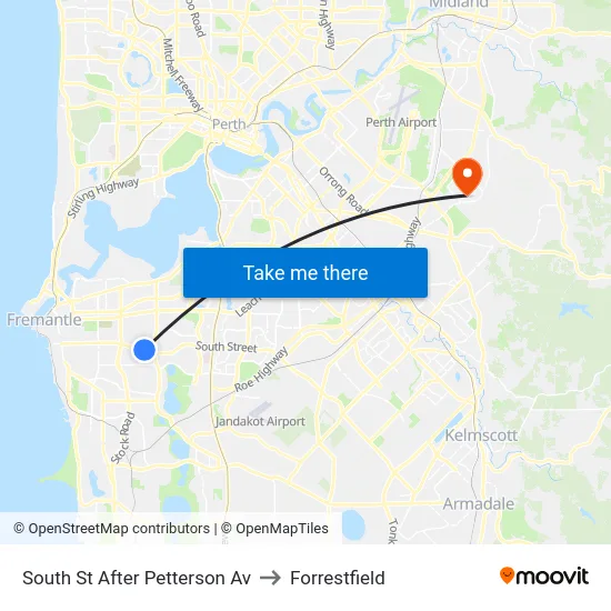 South St After Petterson Av to Forrestfield map