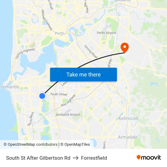 South St After Gilbertson Rd to Forrestfield map