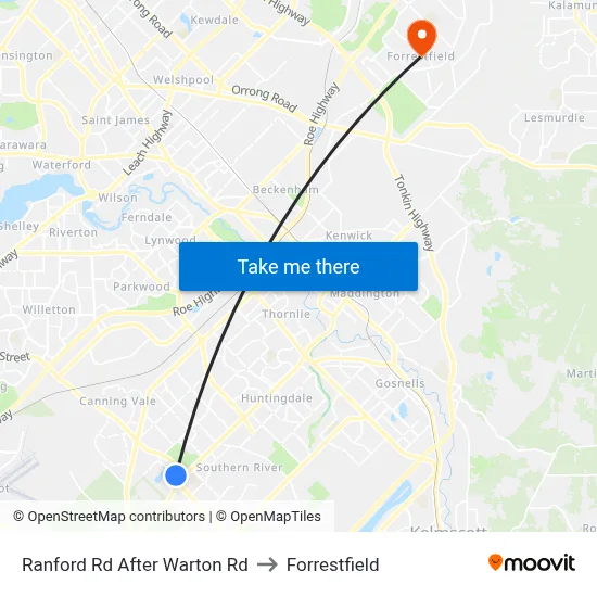 Ranford Rd After Warton Rd to Forrestfield map