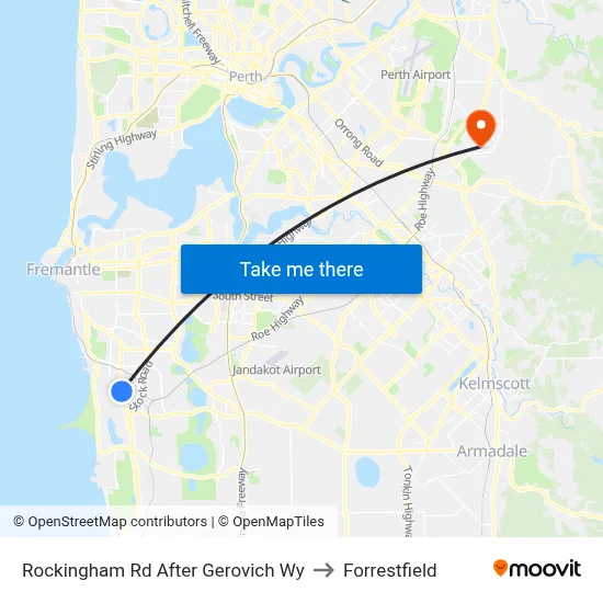 Rockingham Rd After Gerovich Wy to Forrestfield map