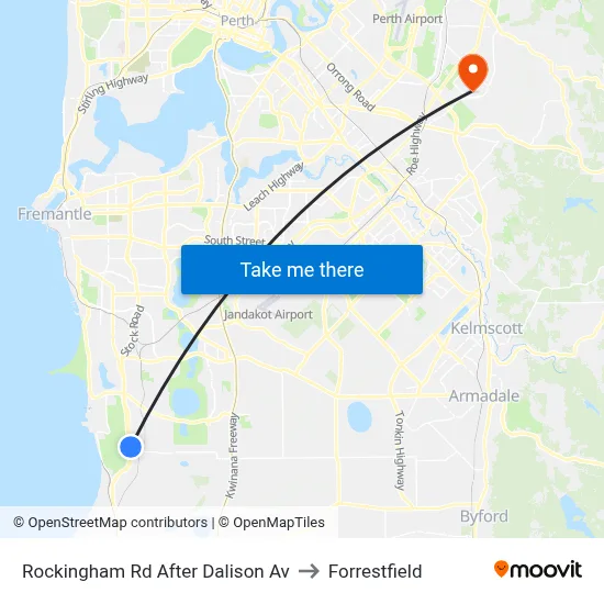 Rockingham Rd After Dalison Av to Forrestfield map
