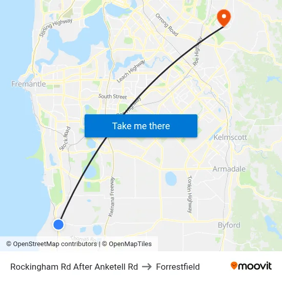 Rockingham Rd After Anketell Rd to Forrestfield map