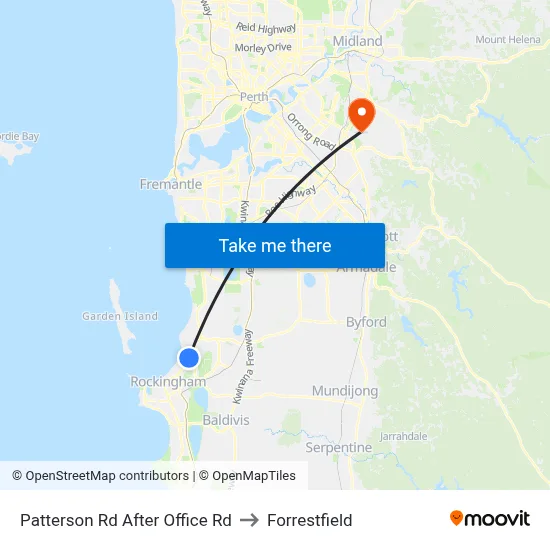 Patterson Rd After Office Rd to Forrestfield map