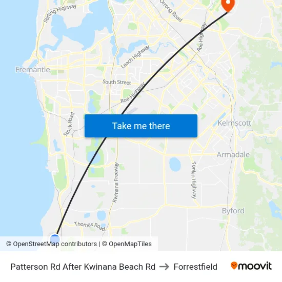 Patterson Rd After Kwinana Beach Rd to Forrestfield map