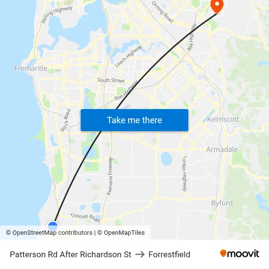 Patterson Rd After Richardson St to Forrestfield map