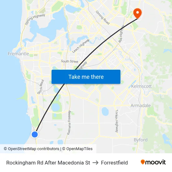 Rockingham Rd After Macedonia St to Forrestfield map
