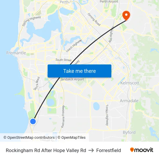 Rockingham Rd After Hope Valley Rd to Forrestfield map
