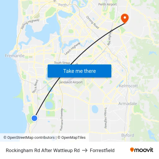 Rockingham Rd After Wattleup Rd to Forrestfield map