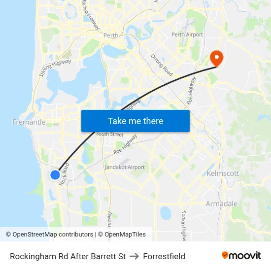 Rockingham Rd After Barrett St to Forrestfield map