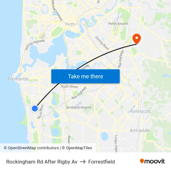 Rockingham Rd After Rigby Av to Forrestfield map