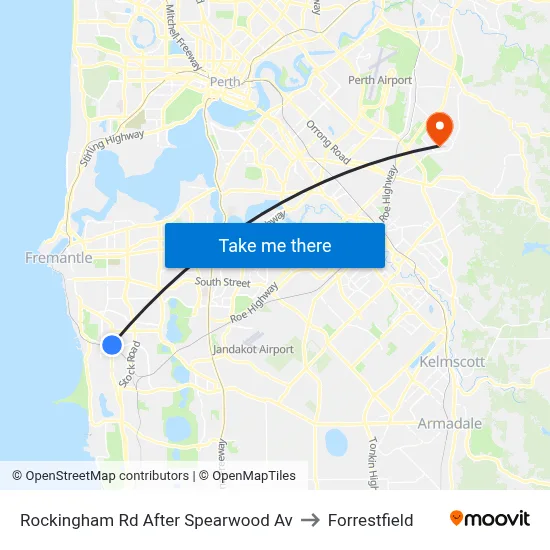 Rockingham Rd After Spearwood Av to Forrestfield map