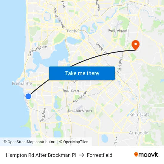Hampton Rd After Brockman Pl to Forrestfield map