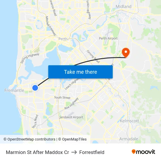 Marmion St After Maddox Cr to Forrestfield map