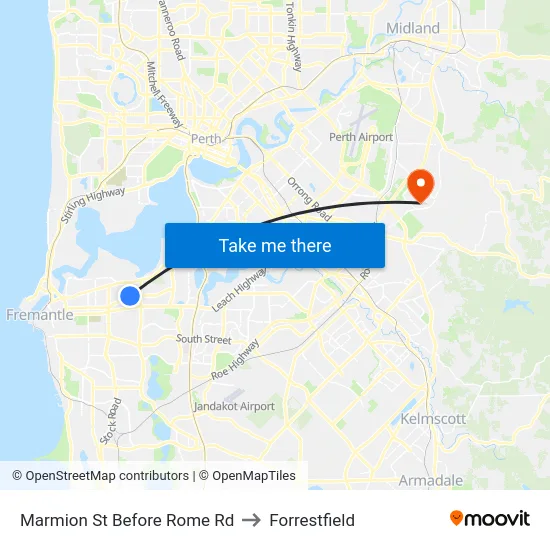 Marmion St Before Rome Rd to Forrestfield map