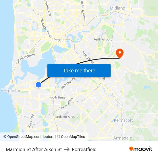 Marmion St After Aiken St to Forrestfield map