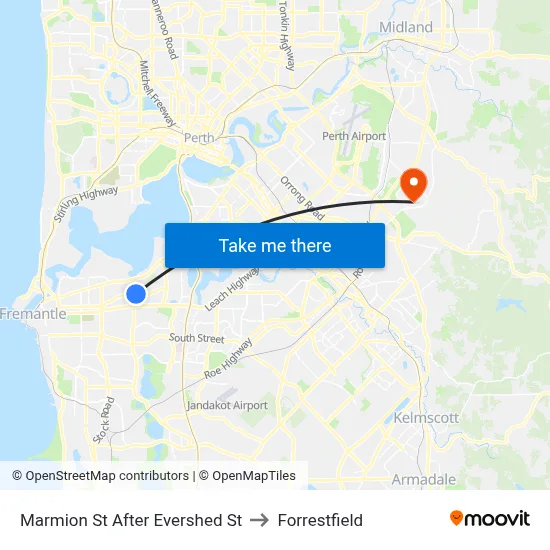 Marmion St After Evershed St to Forrestfield map