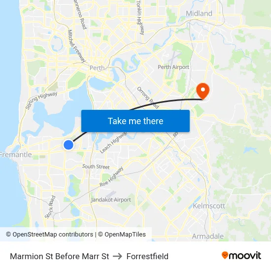 Marmion St Before Marr St to Forrestfield map