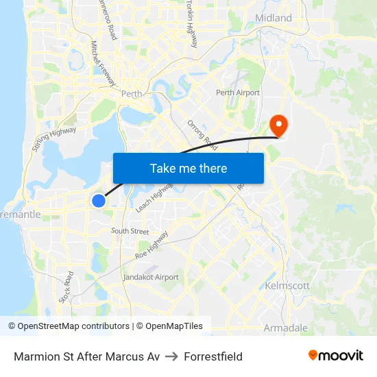 Marmion St After Marcus Av to Forrestfield map