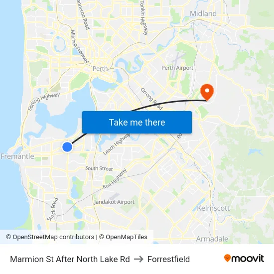 Marmion St After North Lake Rd to Forrestfield map