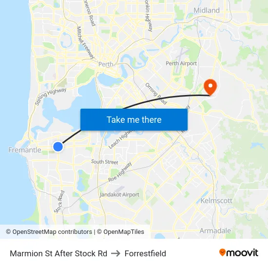 Marmion St After Stock Rd to Forrestfield map