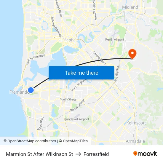 Marmion St After Wilkinson St to Forrestfield map