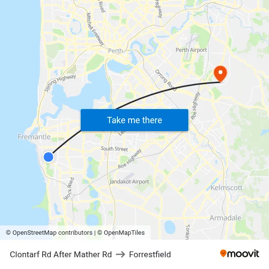 Clontarf Rd After Mather Rd to Forrestfield map