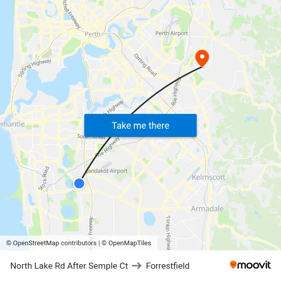 North Lake Rd After Semple Ct to Forrestfield map