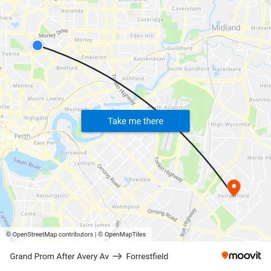 Grand Prom After Avery Av to Forrestfield map