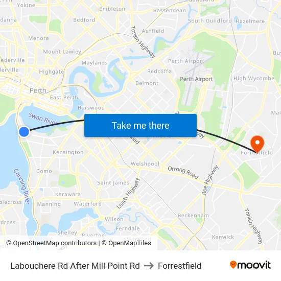 Labouchere Rd After Mill Point Rd to Forrestfield map