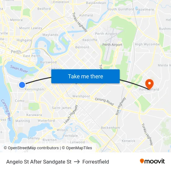Angelo St After Sandgate St to Forrestfield map