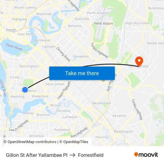 Gillon St After Yallambee Pl to Forrestfield map