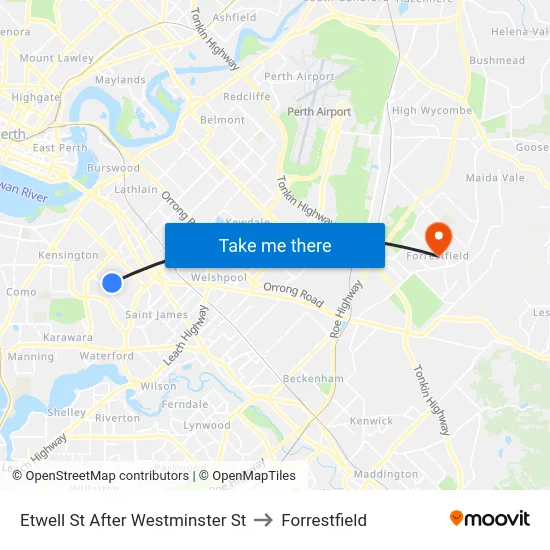 Etwell St After Westminster St to Forrestfield map