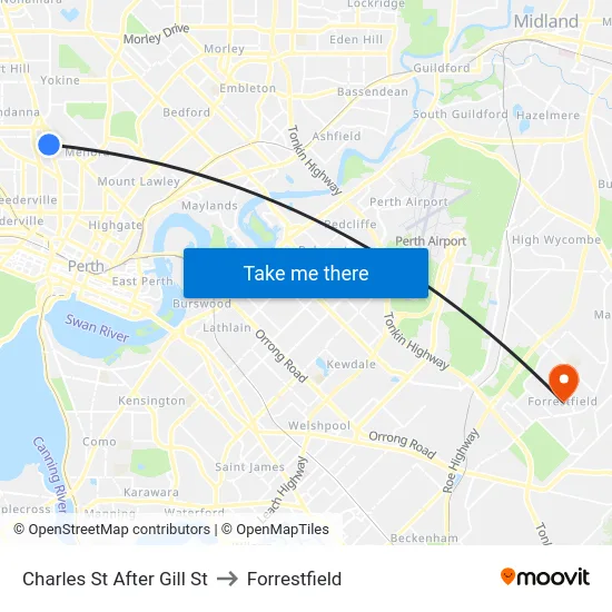 Charles St After Gill St to Forrestfield map