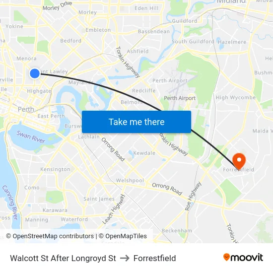 Walcott St After Longroyd St to Forrestfield map